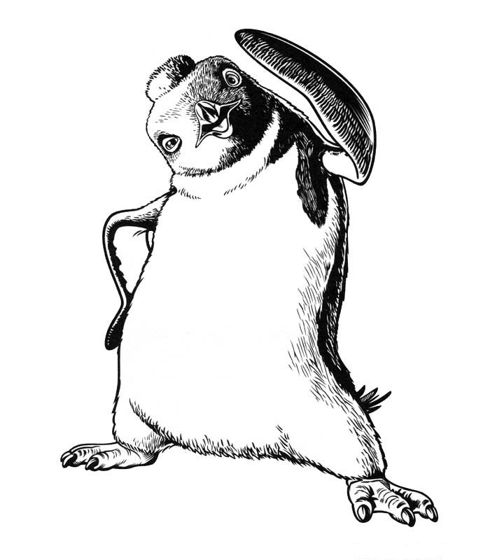 Plansa de colorat cu Happy Feet 7 7